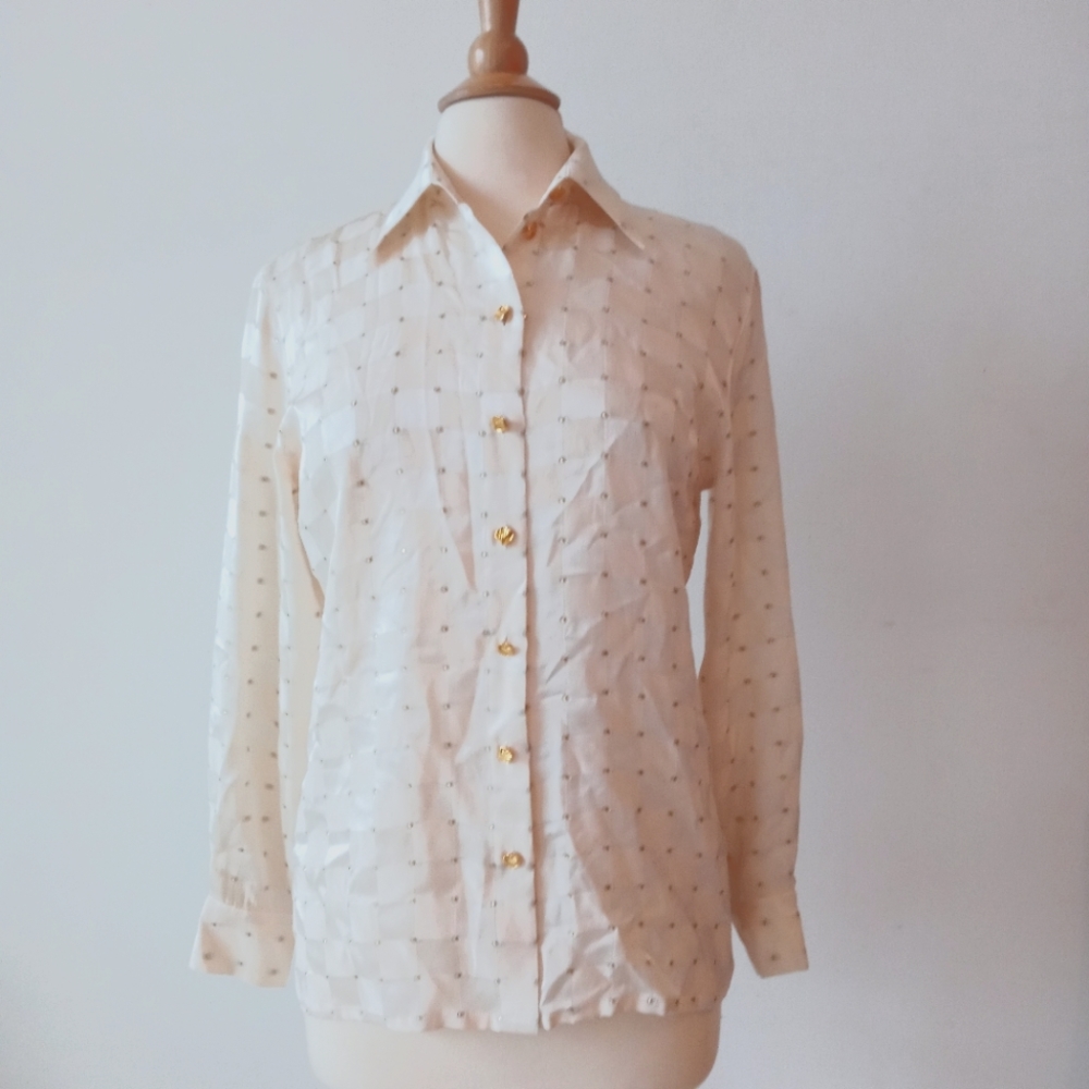 Escada Ivory Silk Blouse, 34